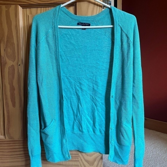 AMERICAN Eagle Outfitters Turquoise Cardigan - Picture 1 of 5